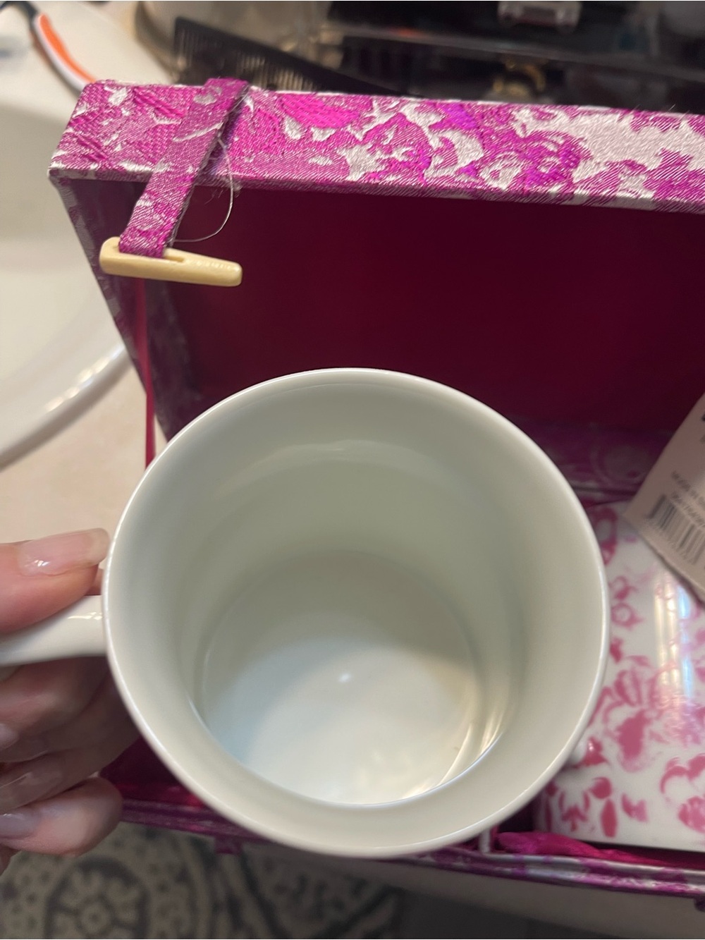 Barnes & Noble White and Pink Floral Ceramic Mug Gift Set - Picture 7 of 7